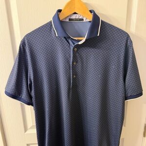 Greyson Navy Polo with White Contrast Piping